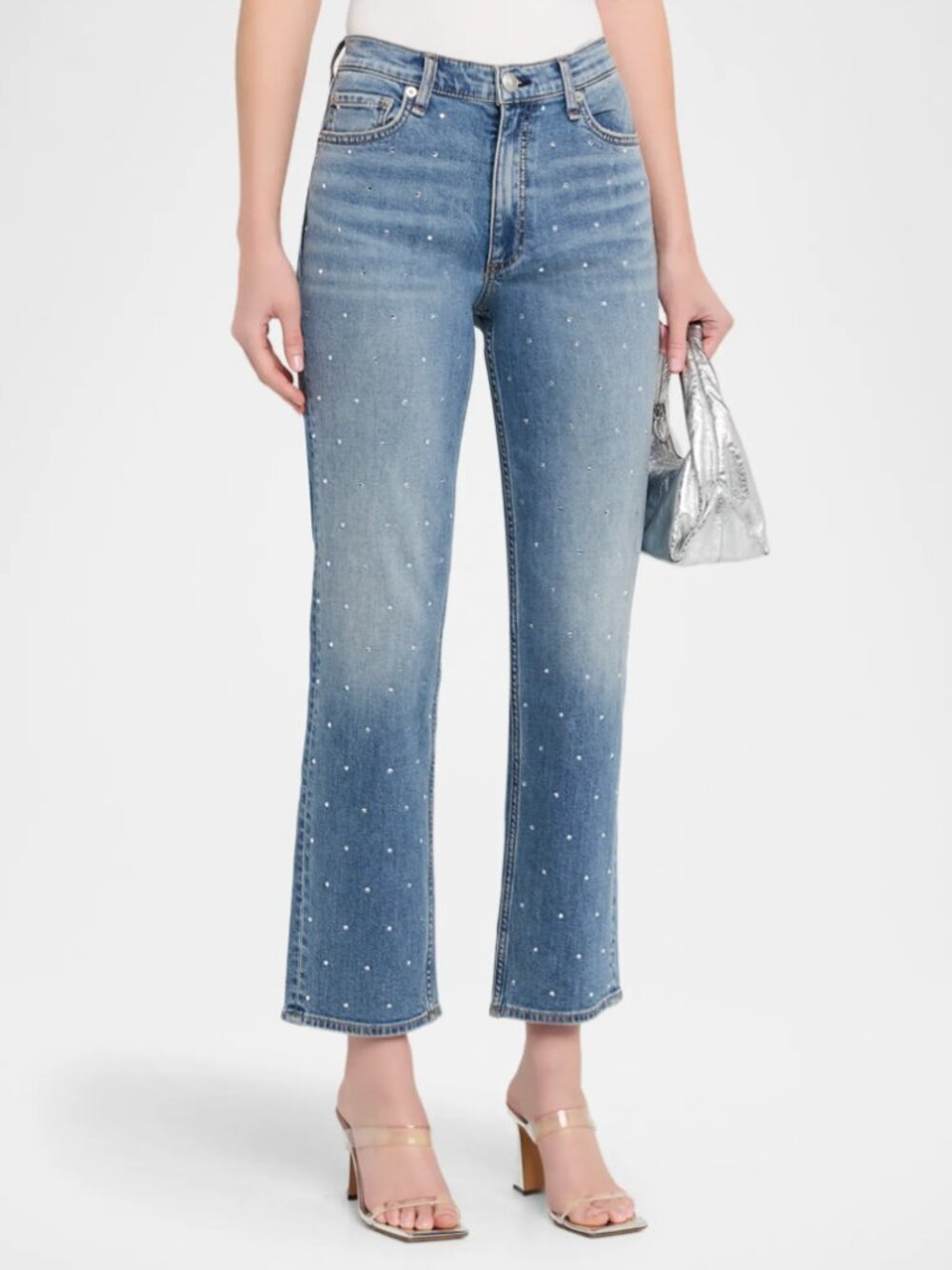 Rag & Bone Harlow Jewel-Embellished Straight-Leg Jeans